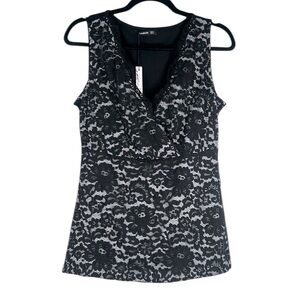 PattyBoutik Black Lace‎ Y2K 90's Goth Whimsical Whimsigoth Gorpcore Top Size L